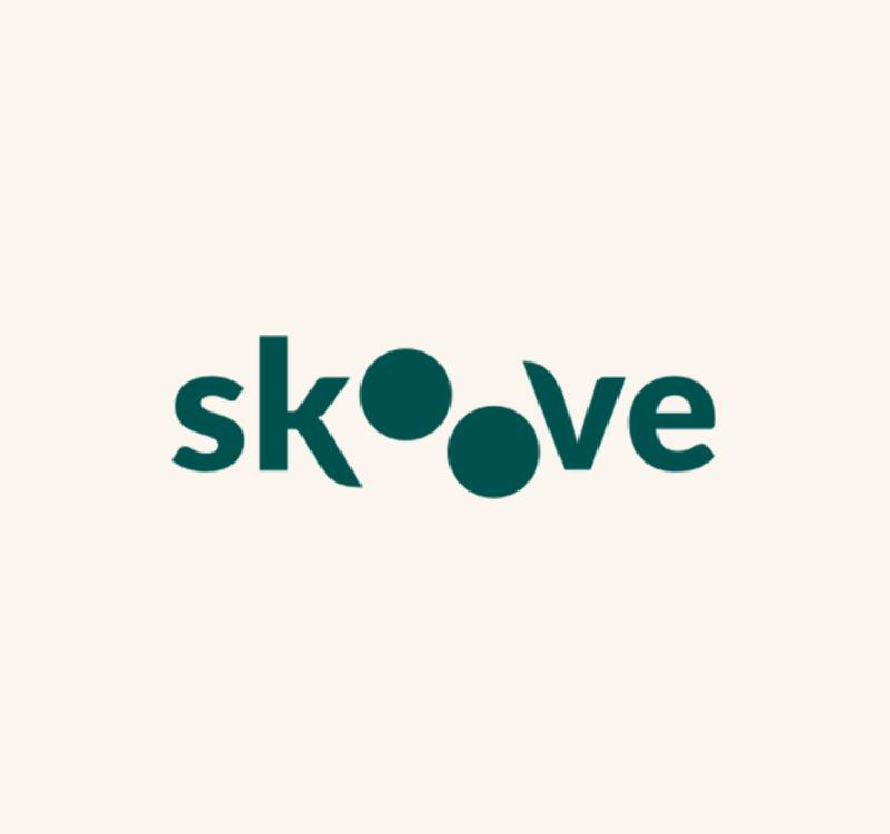 The Skoove logo in dark green letters on a light background, with the two "o" letters represented as solid circles.